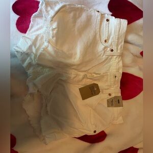 BRAND NEW LEVIS jean shorts white and ripped